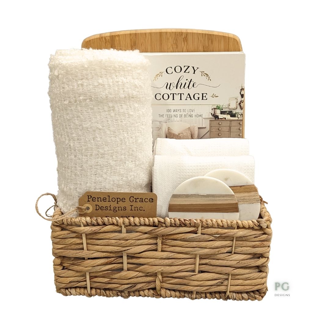 Cozy White Cottage - Gift Basket