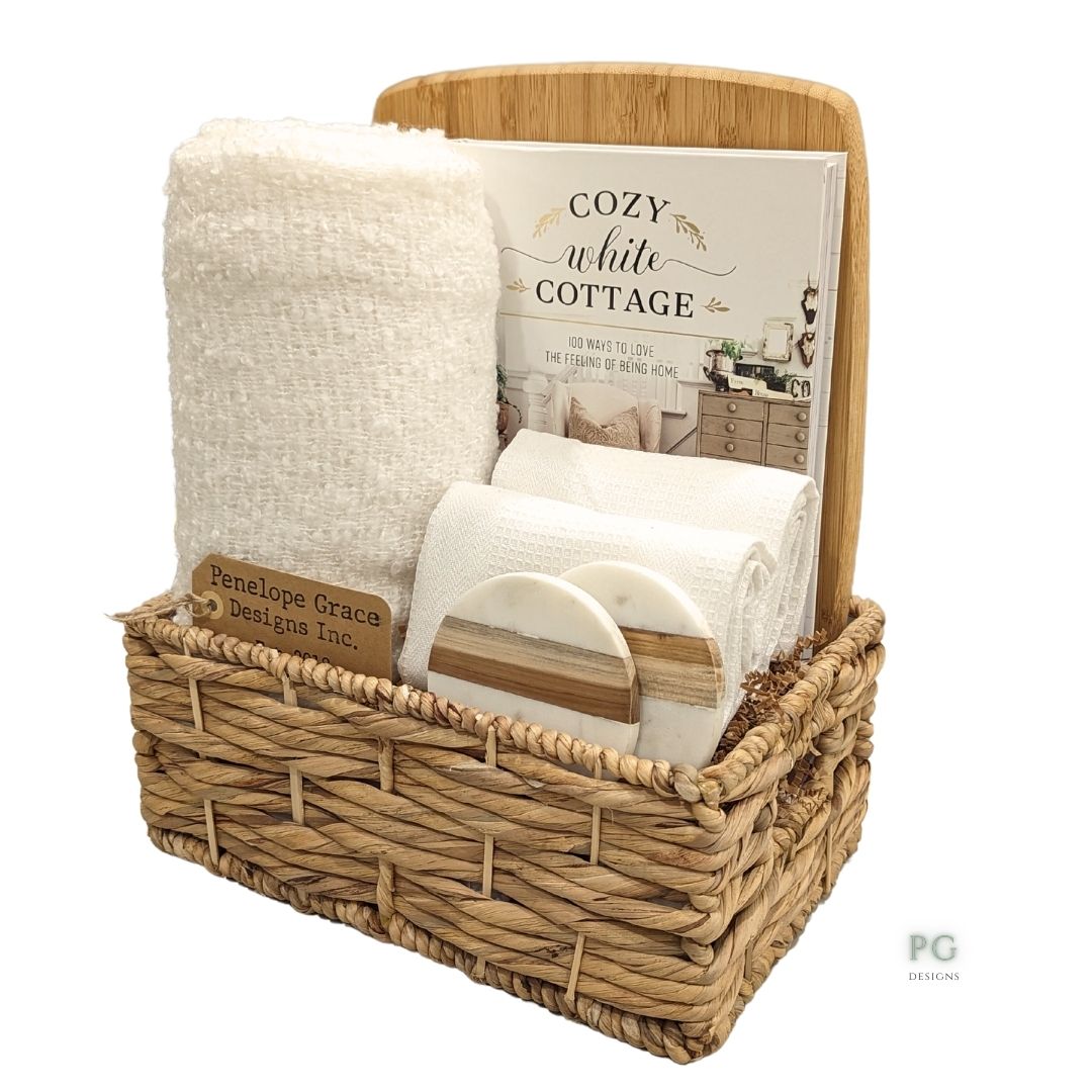 Cozy White Cottage - Gift Basket
